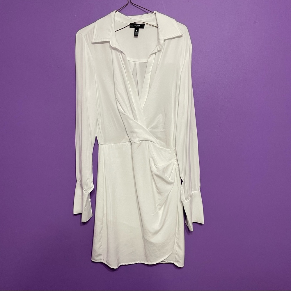 AQUA White Shirtdress Size Small NWT